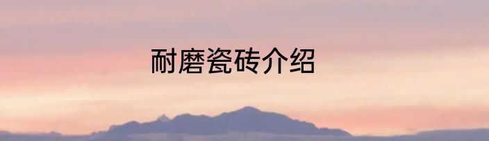 耐磨瓷砖介绍