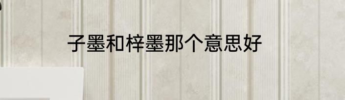子墨和梓墨那个意思好