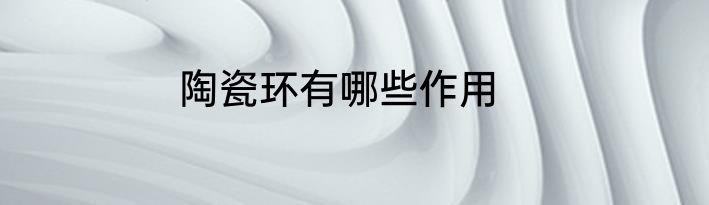 陶瓷环有哪些作用