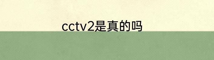 cctv2是真的吗