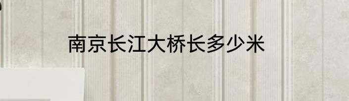 南京长江大桥长多少米