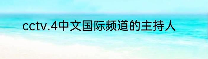 cctv.4中文国际频道的主持人