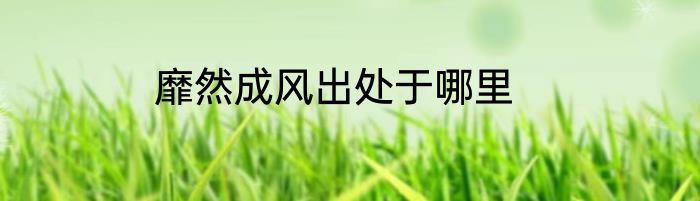 靡然成风出处于哪里