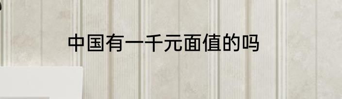 中国有一千元面值的吗