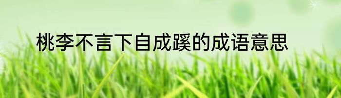 桃李不言下自成蹊的成语意思