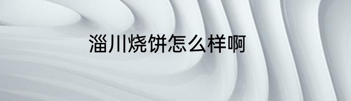 淄川烧饼怎么样啊