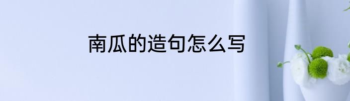 南瓜的造句怎么写