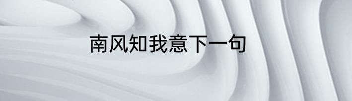 南风知我意下一句