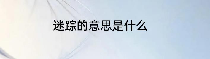 迷踪的意思是什么