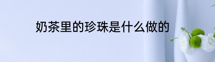 奶茶里的珍珠是什么做的