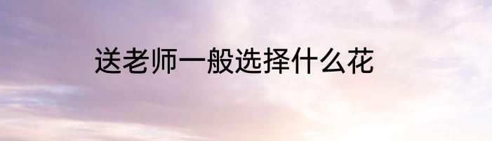 送老师一般选择什么花