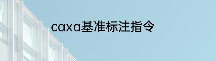 caxa基准标注指令