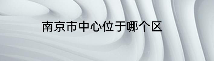 南京市中心位于哪个区