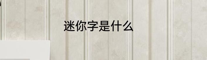 迷你字是什么