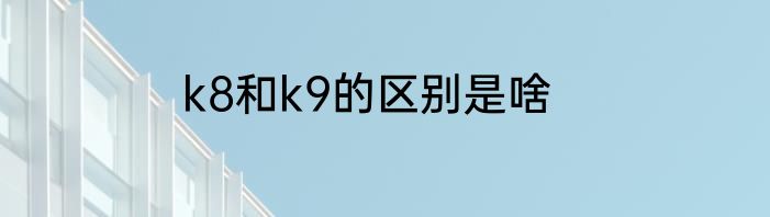 k8和k9的区别是啥