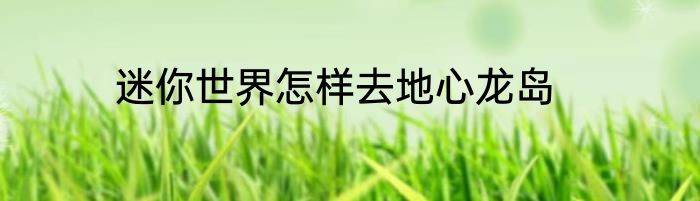 迷你世界怎样去地心龙岛