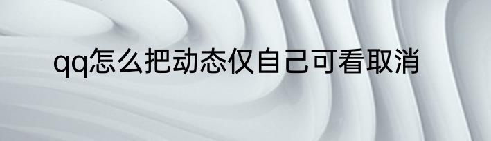 qq怎么把动态仅自己可看取消
