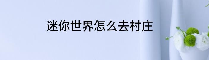 迷你世界怎么去村庄