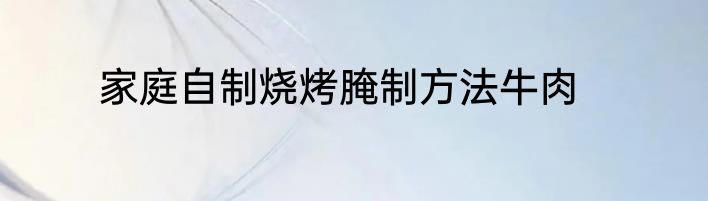 家庭自制烧烤腌制方法牛肉