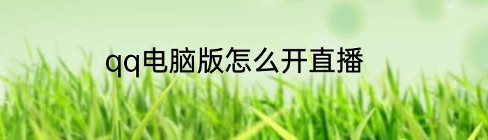 qq电脑版怎么开直播