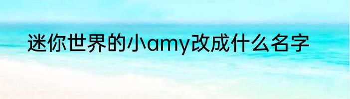 迷你世界的小amy改成什么名字