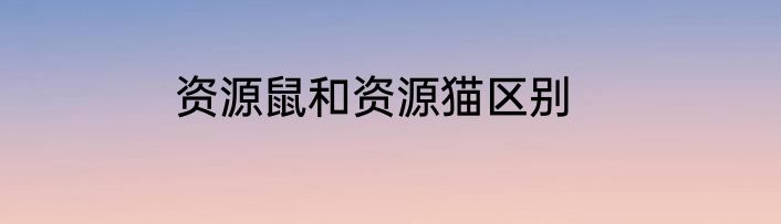 资源鼠和资源猫区别