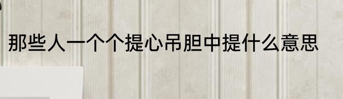 那些人一个个提心吊胆中提什么意思