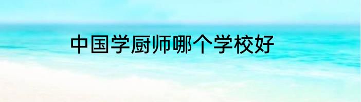 中国学厨师哪个学校好
