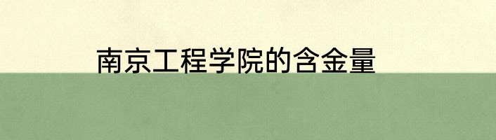 南京工程学院的含金量