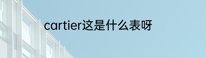 cartier这是什么表呀