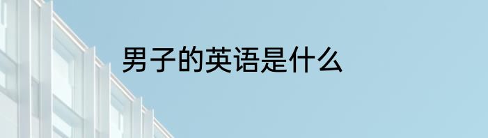 男子的英语是什么
