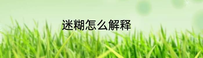 迷糊怎么解释