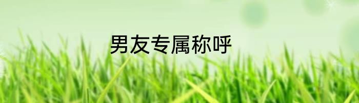 男友专属称呼