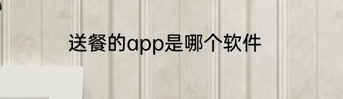 送餐的app是哪个软件