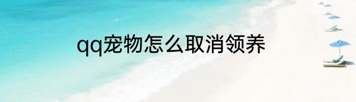 qq宠物怎么取消领养