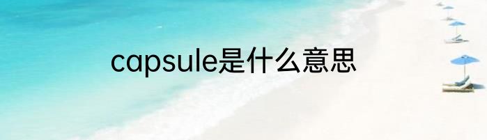 capsule是什么意思