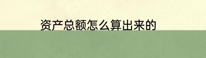 资产总额怎么算出来的