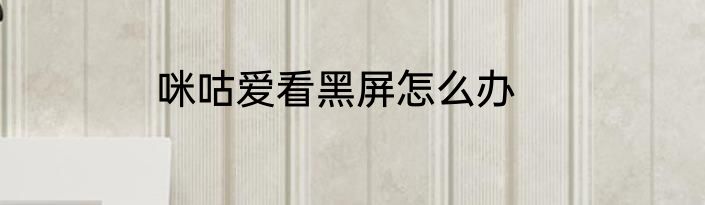 咪咕爱看黑屏怎么办
