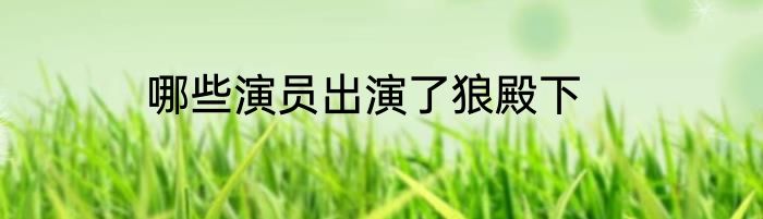 哪些演员出演了狼殿下