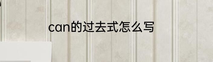 can的过去式怎么写