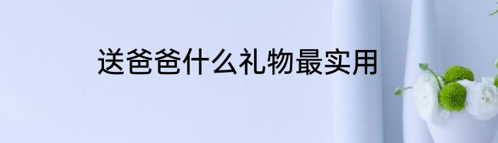 送爸爸什么礼物最实用