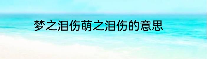 梦之泪伤萌之泪伤的意思