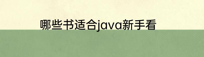 哪些书适合java新手看
