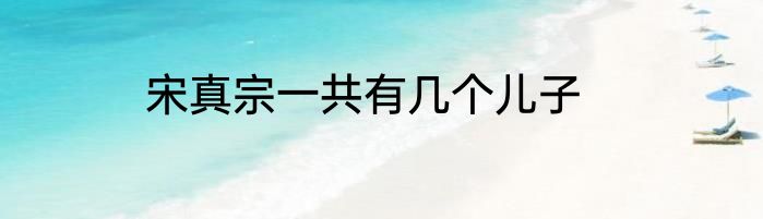 宋真宗一共有几个儿子