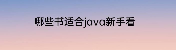 哪些书适合java新手看