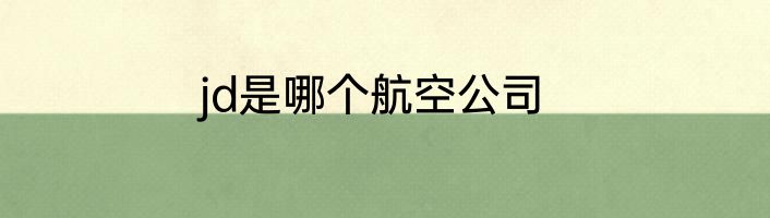 jd是哪个航空公司