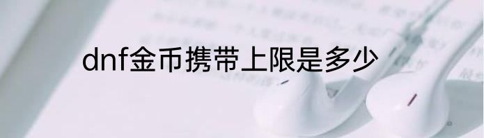 dnf金币携带上限是多少