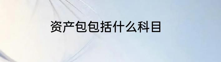 资产包包括什么科目