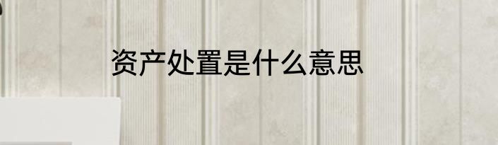 资产处置是什么意思