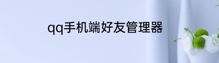 qq手机端好友管理器